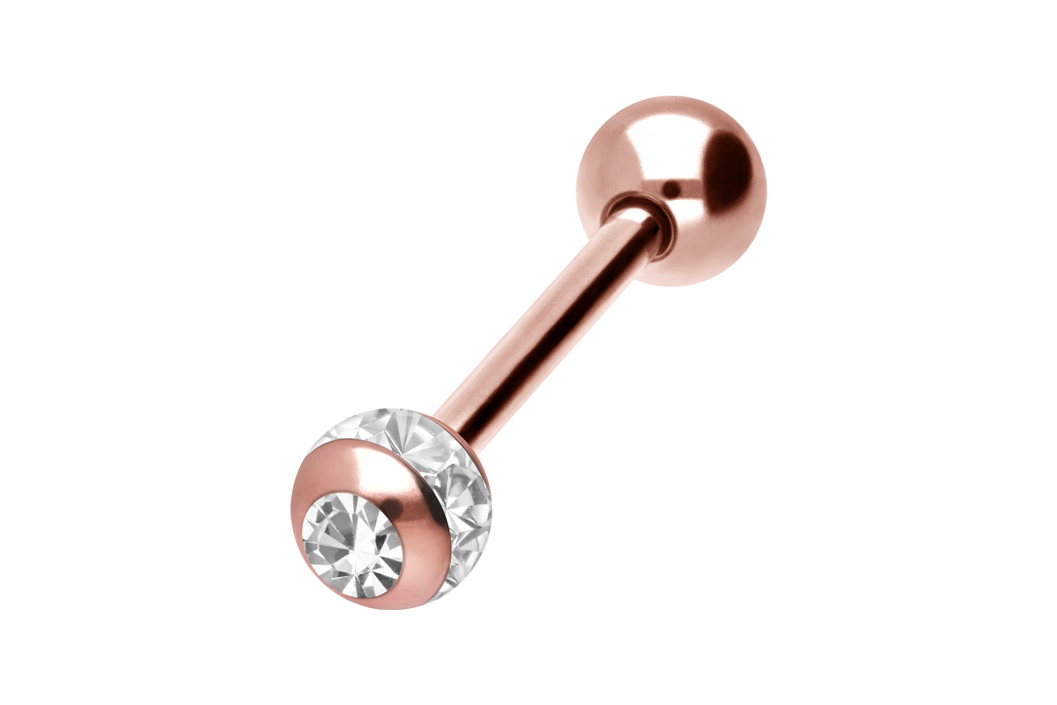 Chirurgenstahl Barbell Piercing EPOXY-RING-KUGEL + KRISTALL + CHIRURGENSTAHL-KUGEL